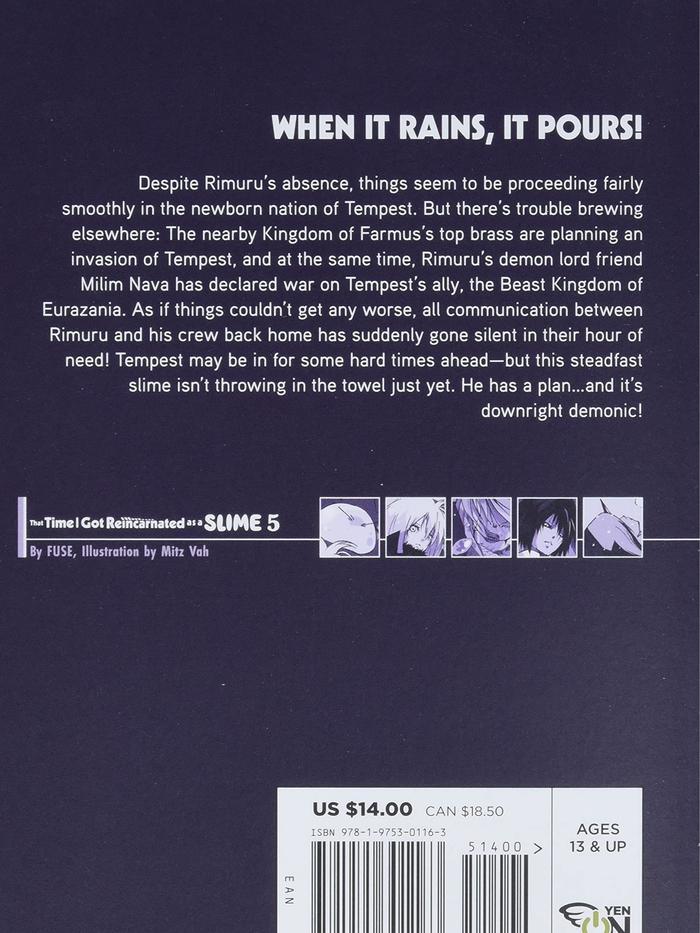 That Time I Got Reincarnated as a Slime Light Novel Volume 5 — Back Cover