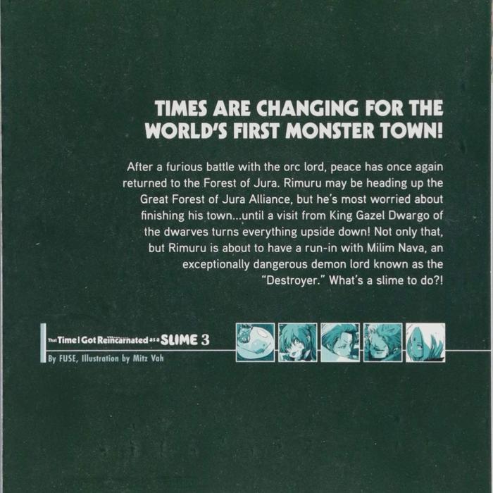 That Time I Got Reincarnated as a Slime Light Novel Volume 3 — Back Cover