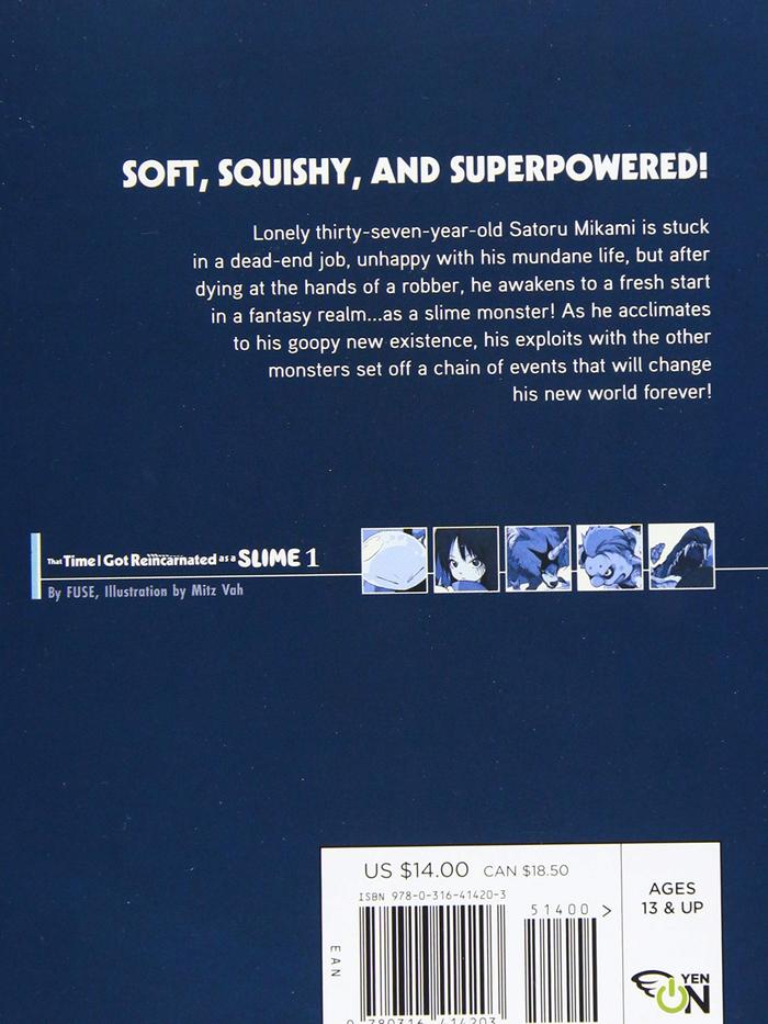 That Time I Got Reincarnated as a Slime Light Novel Volume 1 — Back Cover