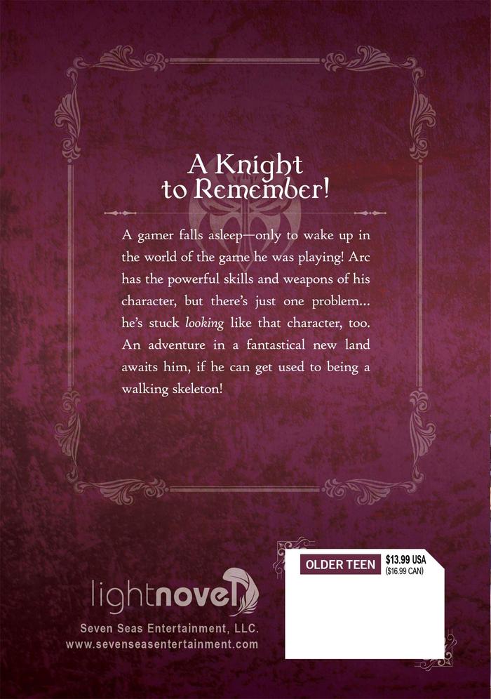 Skeleton Knight in Another World Light Novel Volume 1 — Back Cover