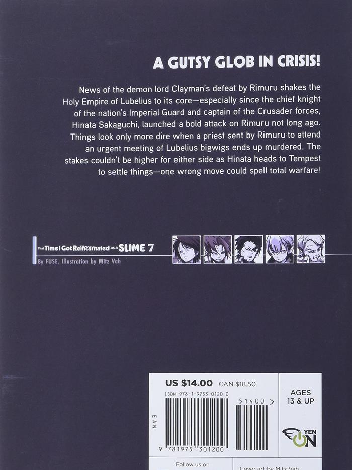 That Time I Got Reincarnated as a Slime Light Novel Volume 7 — Back Cover