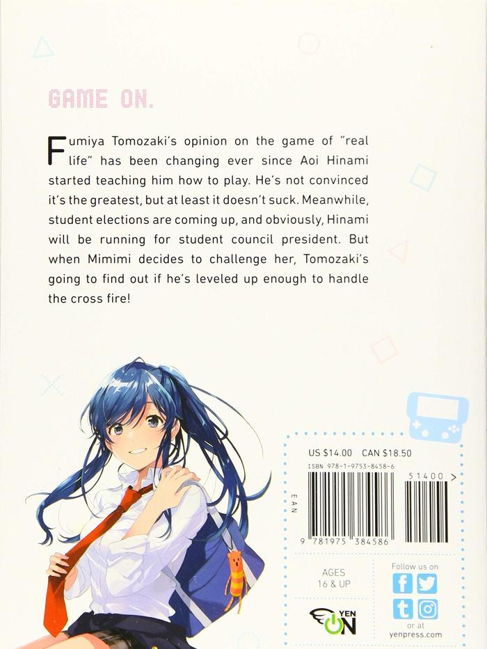 Bottom-Tier Character Tomozaki Light Novel Volume 2 — Back Cover