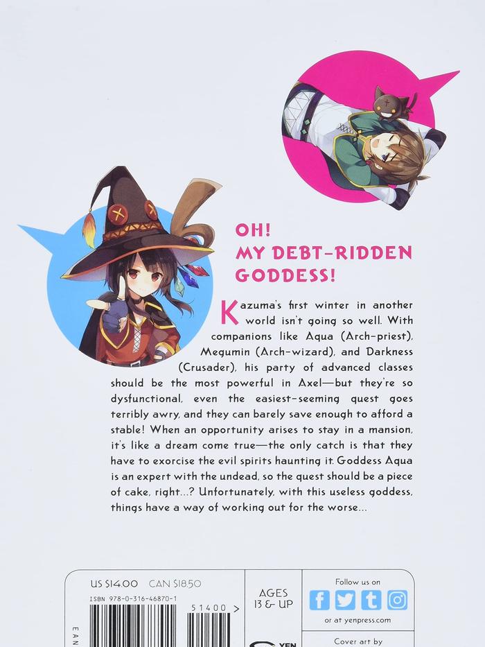 Konosuba God's Blessing on This Wonderful World Light Novel Volume 2 — Back Cover