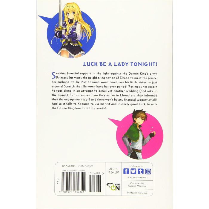 Konosuba God's Blessing on This Wonderful World Light Novel Volume 10 — Back Cover