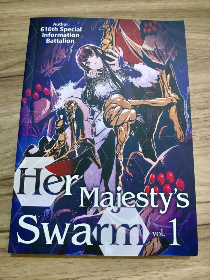 Her Majesty's Swarm Light Novel Volume 1 — Back Cover