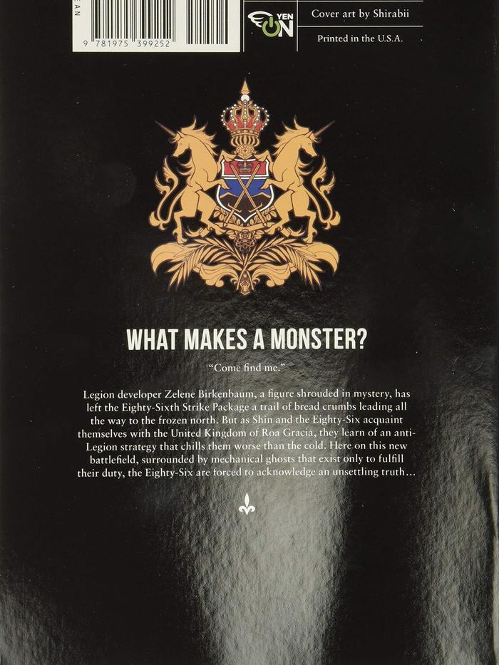 86--EIGHTY-SIX Light Novel Volume 5 — Back Cover