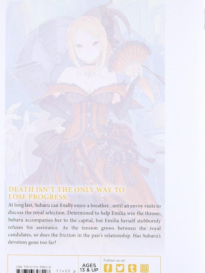 Re:ZERO Starting Life in Another World Light Novel Volume 4 — Back Cover