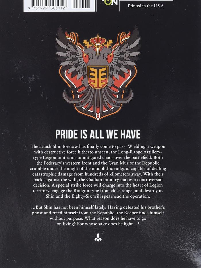 86--EIGHTY-SIX Light Novel Volume 3 — Back Cover