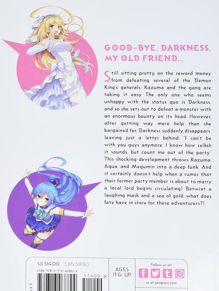 Konosuba God's Blessing on This Wonderful World Light Novel Volume 7 — Back Cover