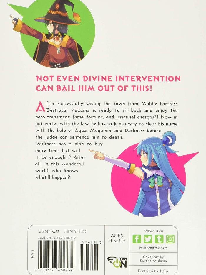 Konosuba God's Blessing on This Wonderful World Light Novel Volume 3 — Back Cover
