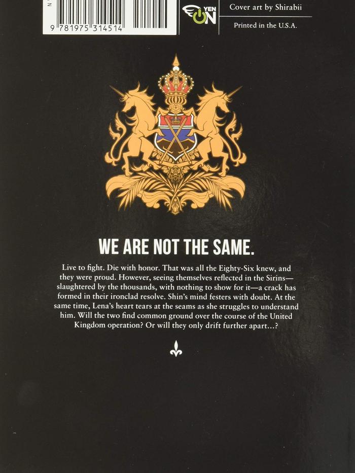 86--EIGHTY-SIX Light Novel Volume 6 — Back Cover